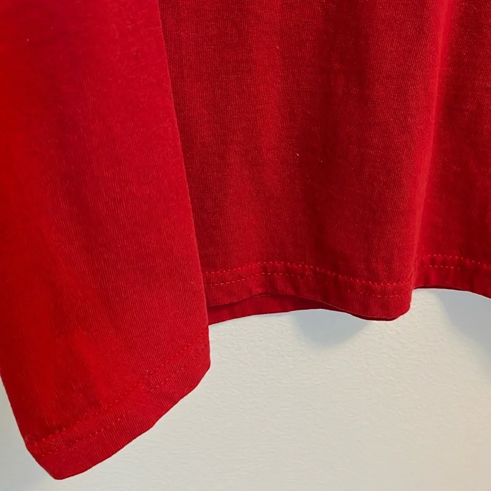 Nike basketball swoosh tee shirt size XL 18-20 red long sleeve cotton Spellout